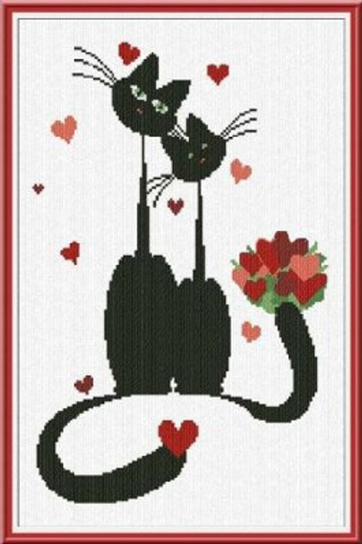 AAN298 Mr & Mrs Meow Alessandra Adelaide Needleworks Counted Cross Stitch Pattern