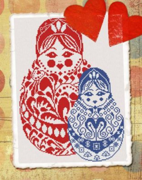 AAN301 Russian Dolls Alessandra Adelaide Needleworks Counted Cross Stitch Pattern