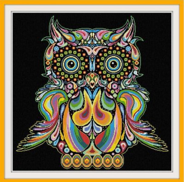 AAN322 Happy Owl bAlessandra Adelaide Needleworks Counted Cross Stitch Pattern