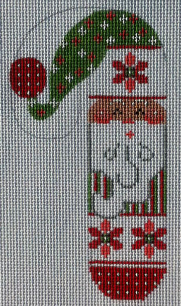 CH-32 Santa Poinsettia Candy Cane 2 ¾ x 5 ¼ 18  Mesh Danji Designs CH Designs