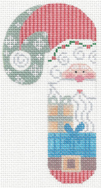 CH-16 Santa with Packages Candy Cane 3 x 5 ¼ 18 Mesh CH Designs