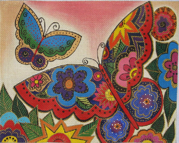 LB-85 Merci Butterflies 10 x 8 18Mesh LAUREL BURCH