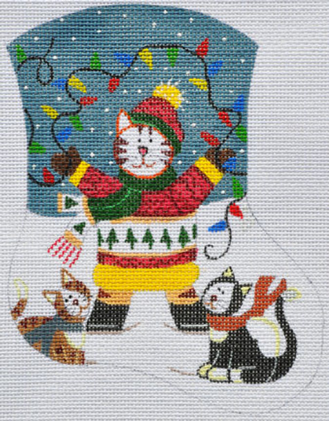 LK-66 Snowman Mini Sock 5 1/2 x 6 1/2 18 Mesh LAURIE KORSGADEN