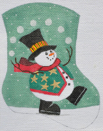 LK-66 Snowman Mini Sock 5 1/2 x 6 1/2 18 Mesh LAURIE KORSGADEN