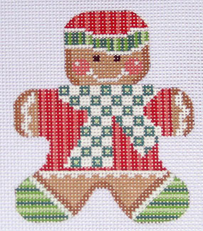 CH-44 Gingerbread Boy 1 With stitch guide 3 x 3 ¼ 18 Mesh CH Designs