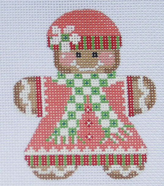 CH-45 Gingerbread Girl 1 With stitch guide 3 x 3 ¼ 18 Mesh Danji Designs CH Designs