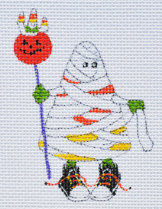 LD-48 Yummy Mummy Candy Corn 2 ½ x 3 ½ 18 Mesh LAINEY DANIELS
