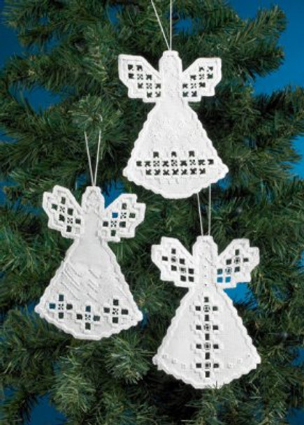 014615 Permin Kit Angel Hardanger Ornaments (3 designs)