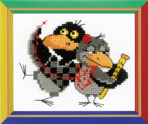 RLHB153 Riolis Cross Stitch Kit Two Ravens - Happy Bee