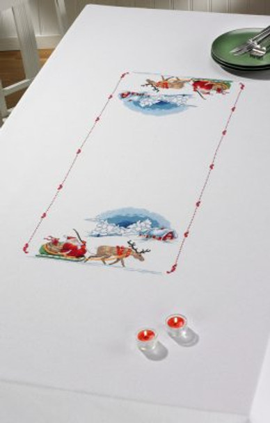 585207 Permin Santa Sleigh Table Cloth