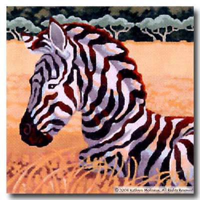 M-407 Squares: Zebra Foal 9 x 9 14 Mesh Shorebird Studio