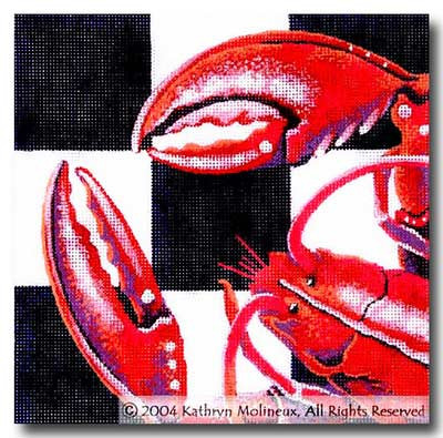 M-401 Squares: Lobster 9 x 9 14 Mesh Shorebird Studio