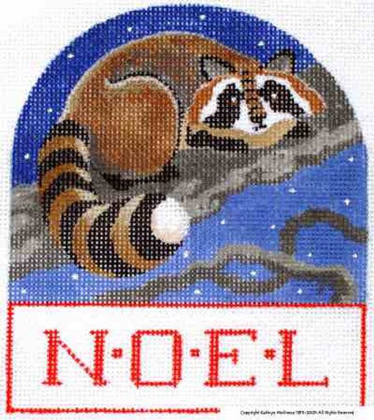 SB-327 Raccoon Ornament 4 x 5 18 Mesh Shorebird Studio