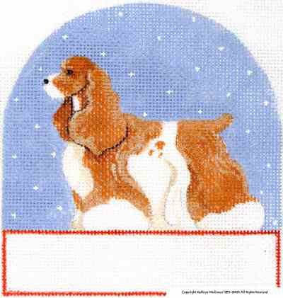 P-202 Red and White Cocker Spaniel 5 x 5 18 Mesh Shorebird Studio