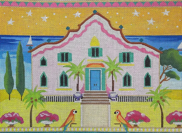 MC441 Whimsy pink house 15x11 13 Mesh Colors of Praise