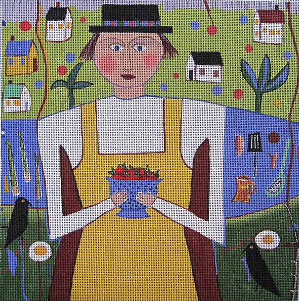 Maggie & Co. M-1852 Yellow  Apron © Barbara Olsen	10 x 10"		18M	 