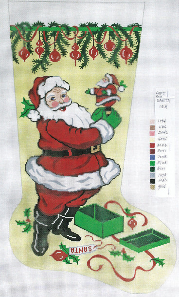 XS7181 Lee's Needle Arts Stocking Santa with Mini 13CT 13X23