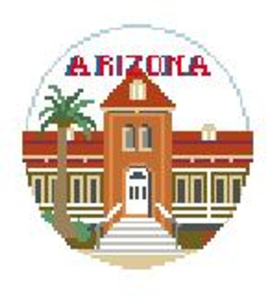 BT196 U of Arizona Old Main Kathy Schenkel Designs  4" Diameter 18 Mesh