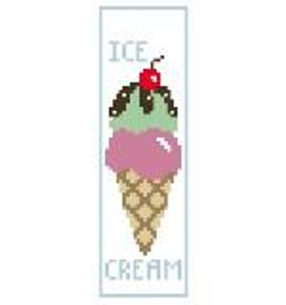 BK134 Ice Cream Cone Bookmark Kathy Schenkel Designs 1.5 x 4.25 18 Mesh