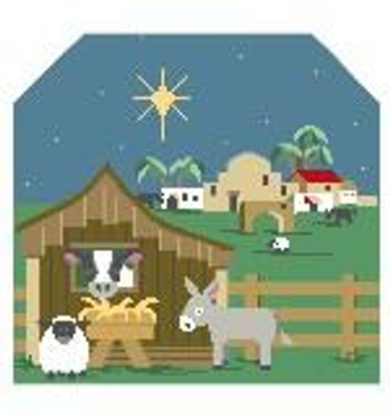 BG100 Tiny Nativity Background Kathy Schenkel Designs 7.5 x 8 18 Mesh