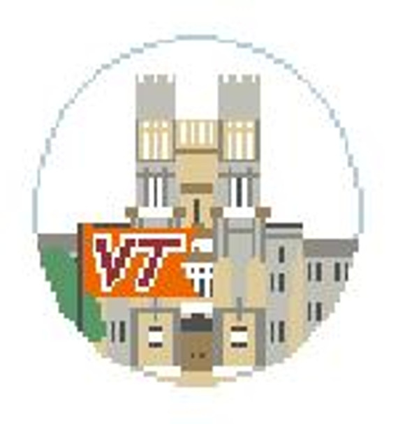 BT604 Virginia Tech, Burgess Hall Kathy Schenkel Designs 4" diameter 18 Mesh