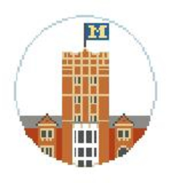 BT287 U of Michigan Union Bldg Kathy Schenkel Designs  4" Diameter 18 Mesh