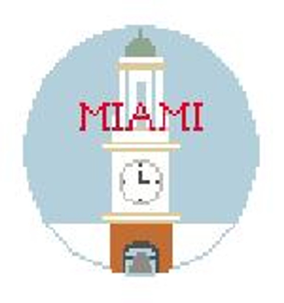 BT213 Miami U, Ohio, Pulley Clock To Kathy Schenkel Designs  4" Diameter 18 Mesh