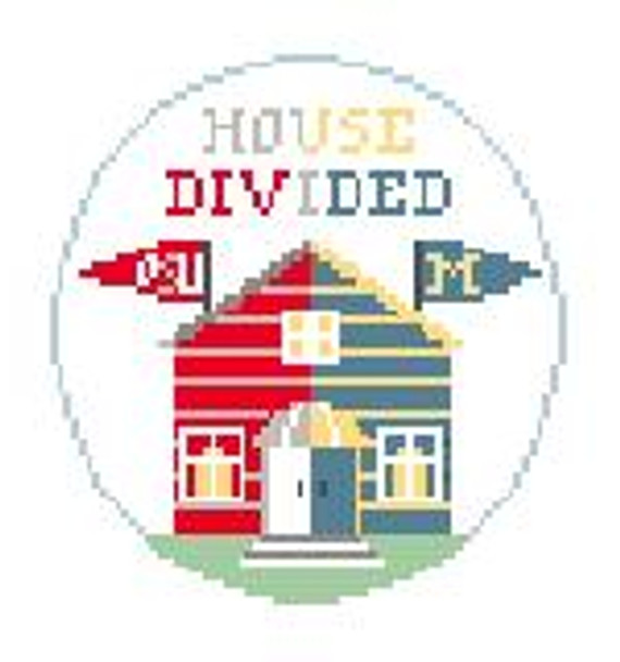 BT269E House Divided OSU/UM Kathy Schenkel Designs 4" Diameter 18 Mesh
