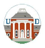 BT226 U of Delaware, Memorial Hall 4" Diameter 18 Mesh Kathy Schenkel Designs