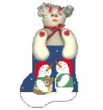 CM243 Snow Kids w/Snowgirl Kathy Schenkel Designs 3.75 x 4 18 Mesh
