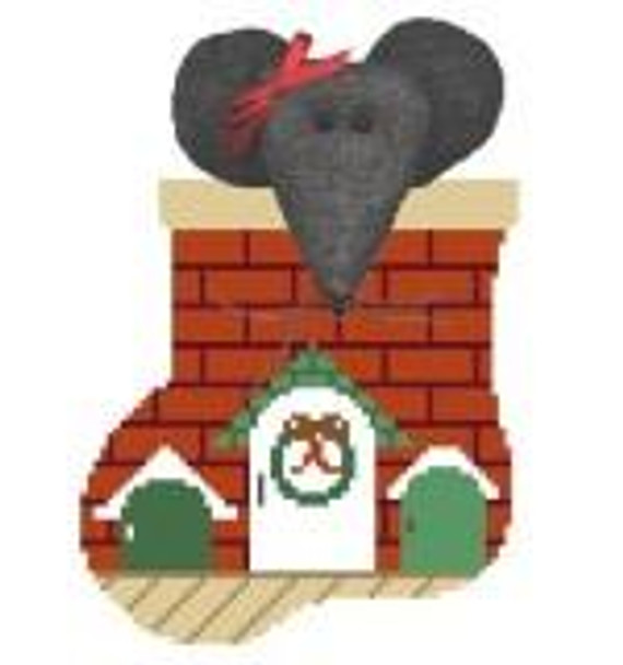 CM221 Mouse House w/Mouse  Kathy Schenkel Designs 3.75 x 4 18 Mesh