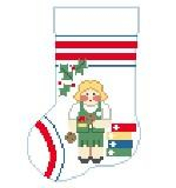 CM149 Girl Scout Sock Kathy Schenkel Designs 3.75 x 6 18 Mesh