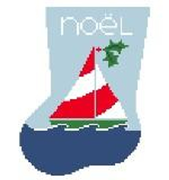 CM101 Sailboat Mini-Sock 4 x 5.5 18 Mesh Kathy Schenkel Designs