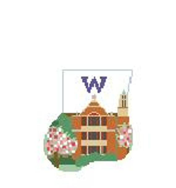 CM405Y U of Washington, Quad Bldg w Kathy Schenkel Designs 4 x 4 Mini Sock 18 Mesh