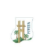 CM405U Pitzer College Clock Tower Kathy Schenkel Designs 4 x 4 Mini Sock 18 Mesh