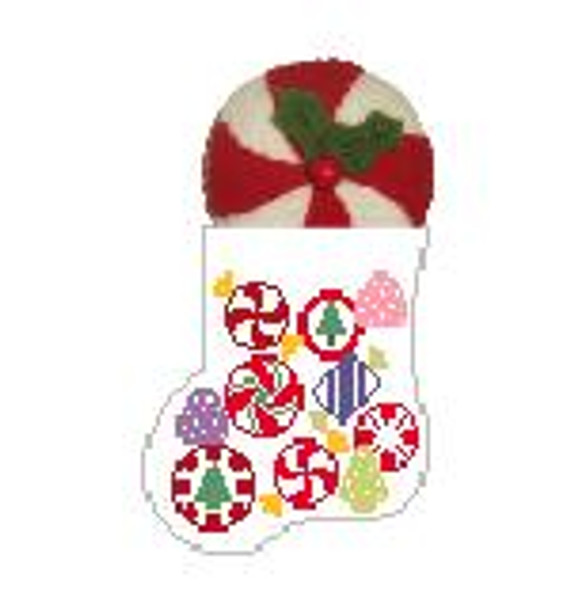 CM566 Candy w/Peppermint Kathy Schenkel Designs 4 x 4 Mini Sock 18 Mesh