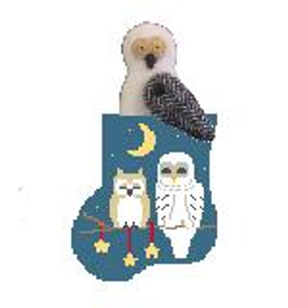 CM560 Starry Night Owls w/Snowy Owl Kathy Schenkel Designs 4 x 4 Mini Sock 18 Mesh