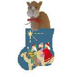 CM554 Wise Men on Camels w/Camel Kathy Schenkel Designs 4 x 4 Mini Sock 18 Mesh