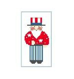 CO930 Tiny Uncle Sam 1.5 x 3 18 Count  Kathy Schenkel Designs