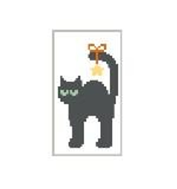 CO887 Tiny Black Cat 1.5 x 3 18 Count  Kathy Schenkel Designs