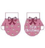 CO632 First Christmas Mittens/Girl Kathy Schenkel Designs 7 x 3