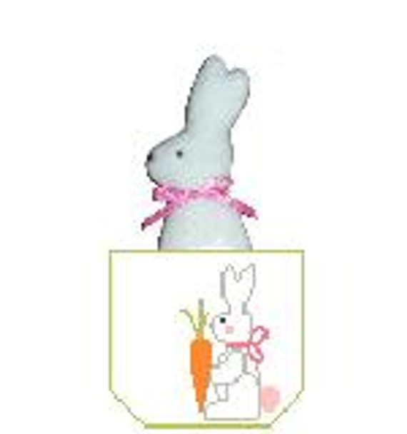 EO915 White Bunny Basket 3.5 x 3 18 Mesh Kathy Schenkel Designs