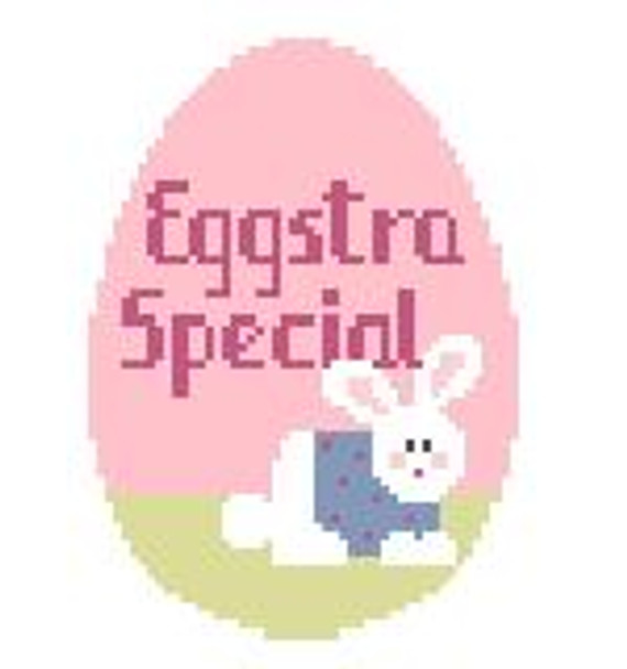 EO830 Eggstra Special Bunny Egg 3 x 4 18 Mesh Kathy Schenkel Designs