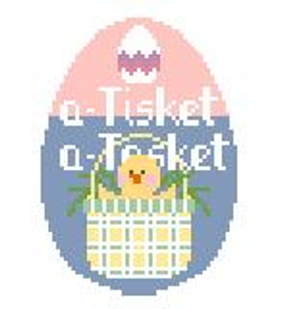 EO827 A-Tisket-a-Tasket Chick Egg 3 x 4 18 Mesh Kathy Schenkel Designs