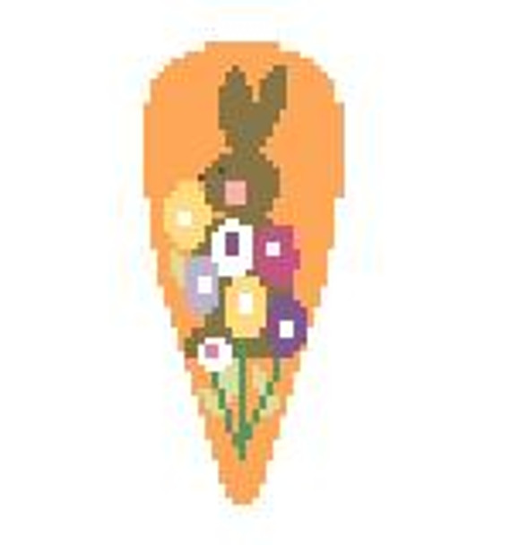 EO730 Chocolate Bunny Carrot 1.5 x 3.5 18 Mesh Kathy Schenkel Designs