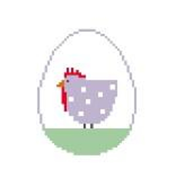 EO206 Hen in Egg 2.25 x 2.75 18 Mesh Kathy Schenkel Designs