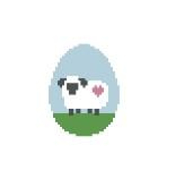 EO109 Sheep in Egg 1.75 x 2 18 Mesh Kathy Schenkel Designs