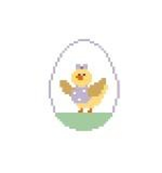 EO105 Chick in Egg 1.75 x 2 18 Mesh Kathy Schenkel Designs