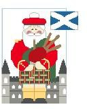 CX202 Scottish Bagpiper Santa 4.5 x 6.75 Kathy Schenkel Designs
