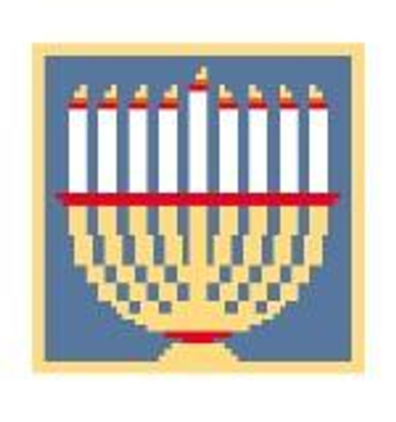 CT130 Menorah Coaster  4 x 4 13 Mesh Kathy Schenkel Designs